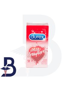 DUREX SENSUAL STRAWBERRY CONDOMS 12 PCS