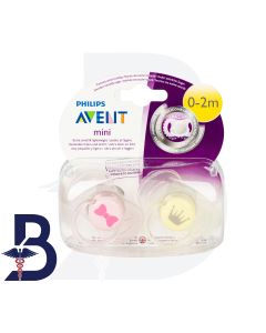 AVENT MINI SOOTHER SILICONE 0-2M-PA196
